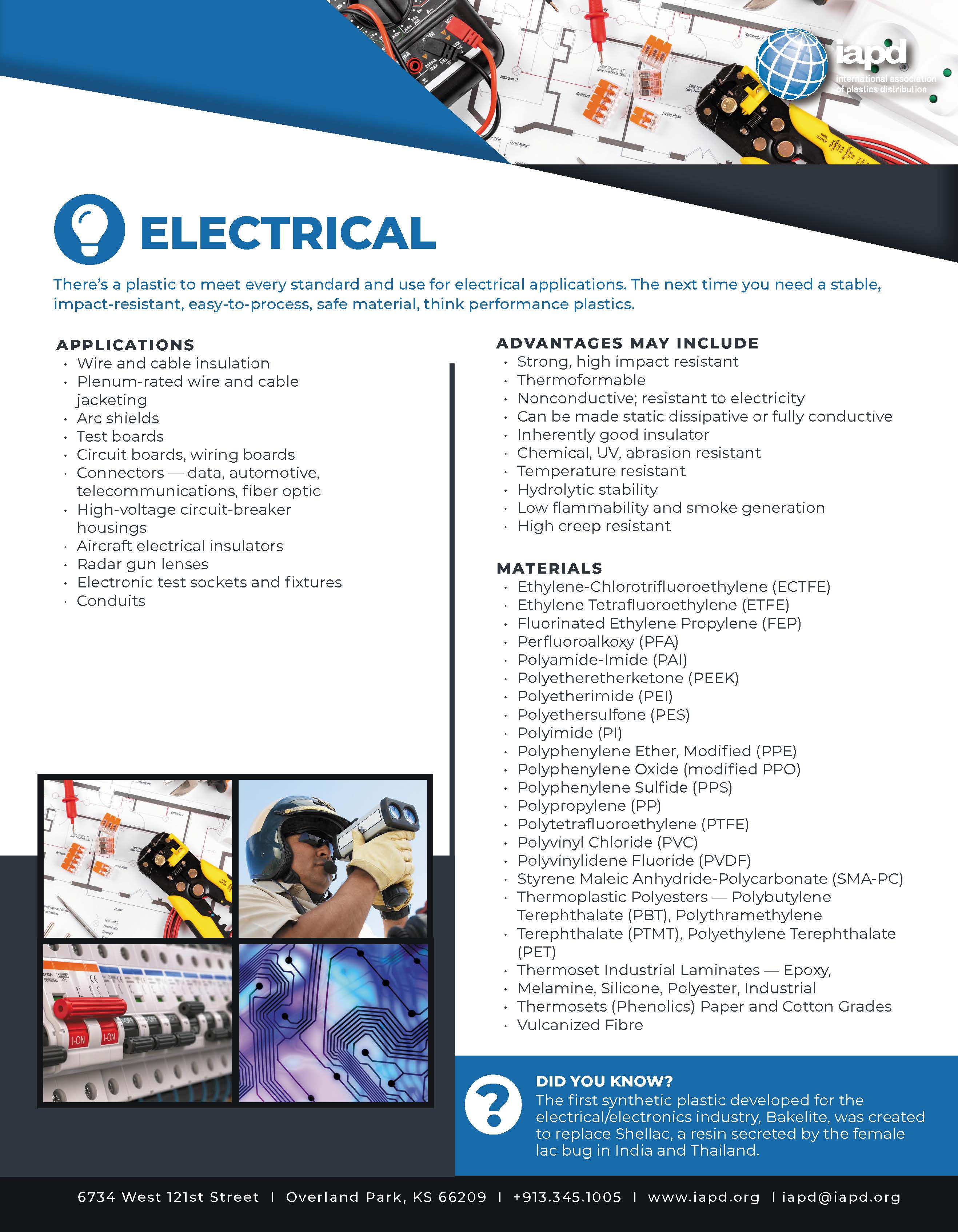 Top 26 Markets for Plastics: Electrical