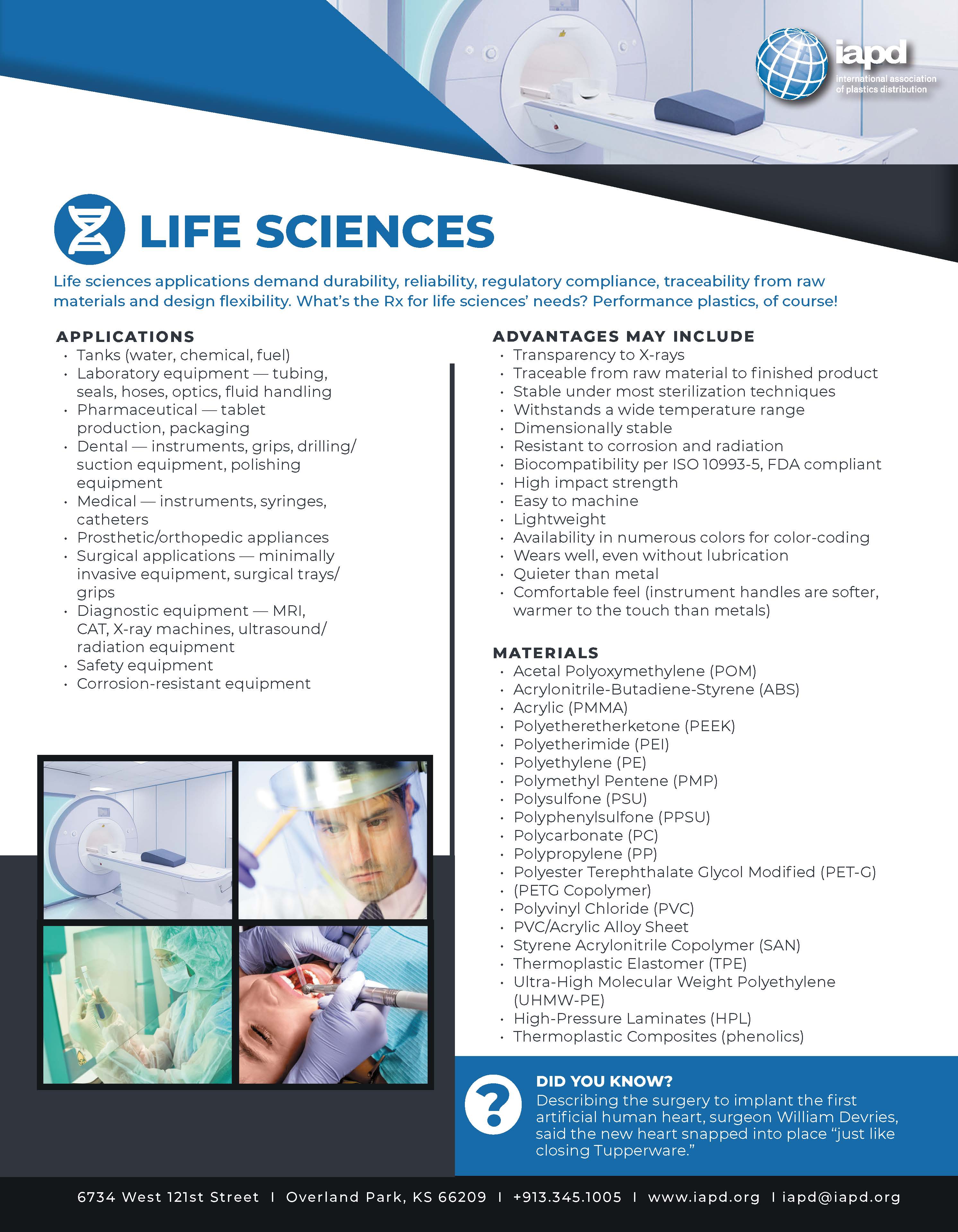 Top 26 Markets for Plastics: Life Sciences