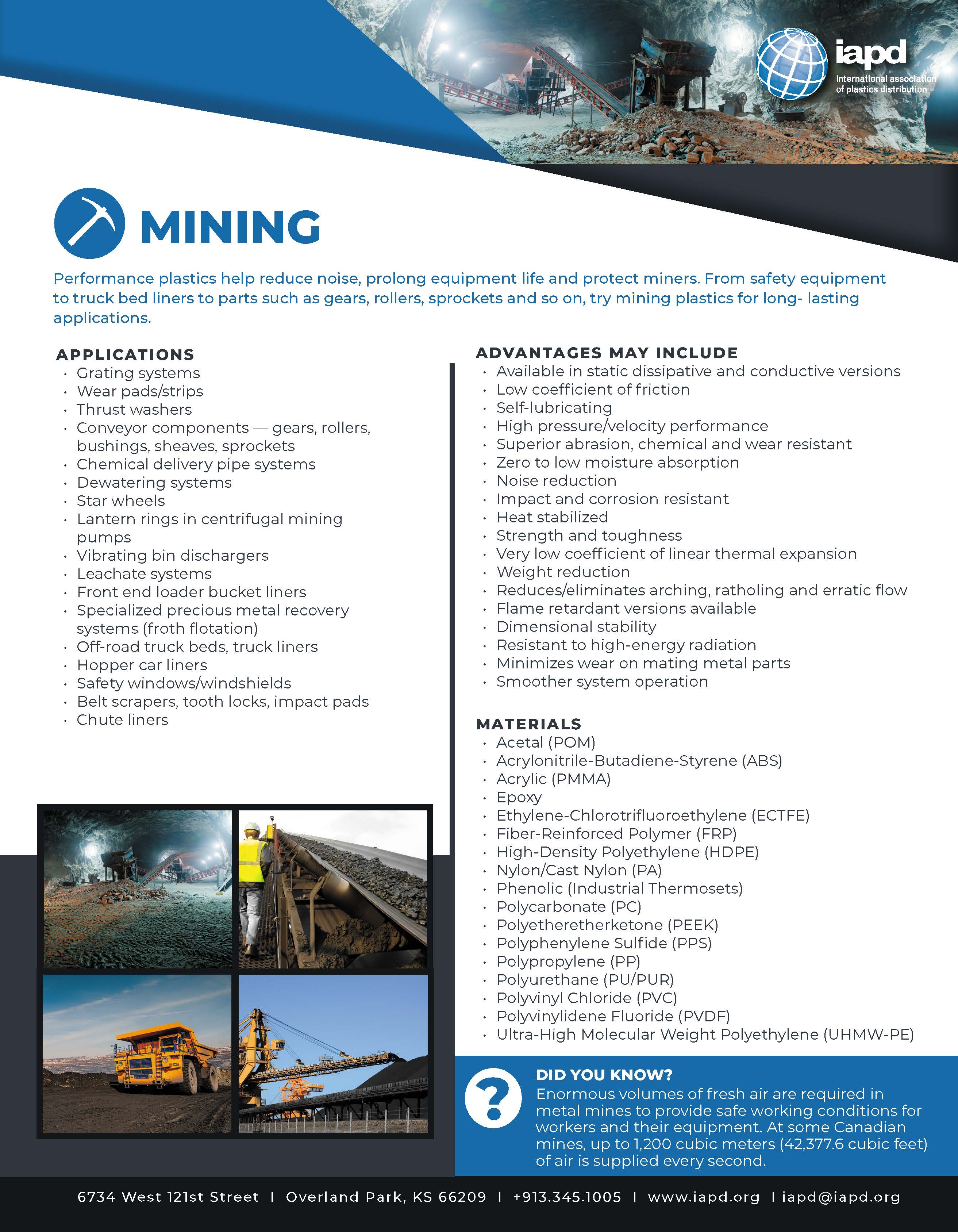 Top 26 Markets for Plastics: Mining