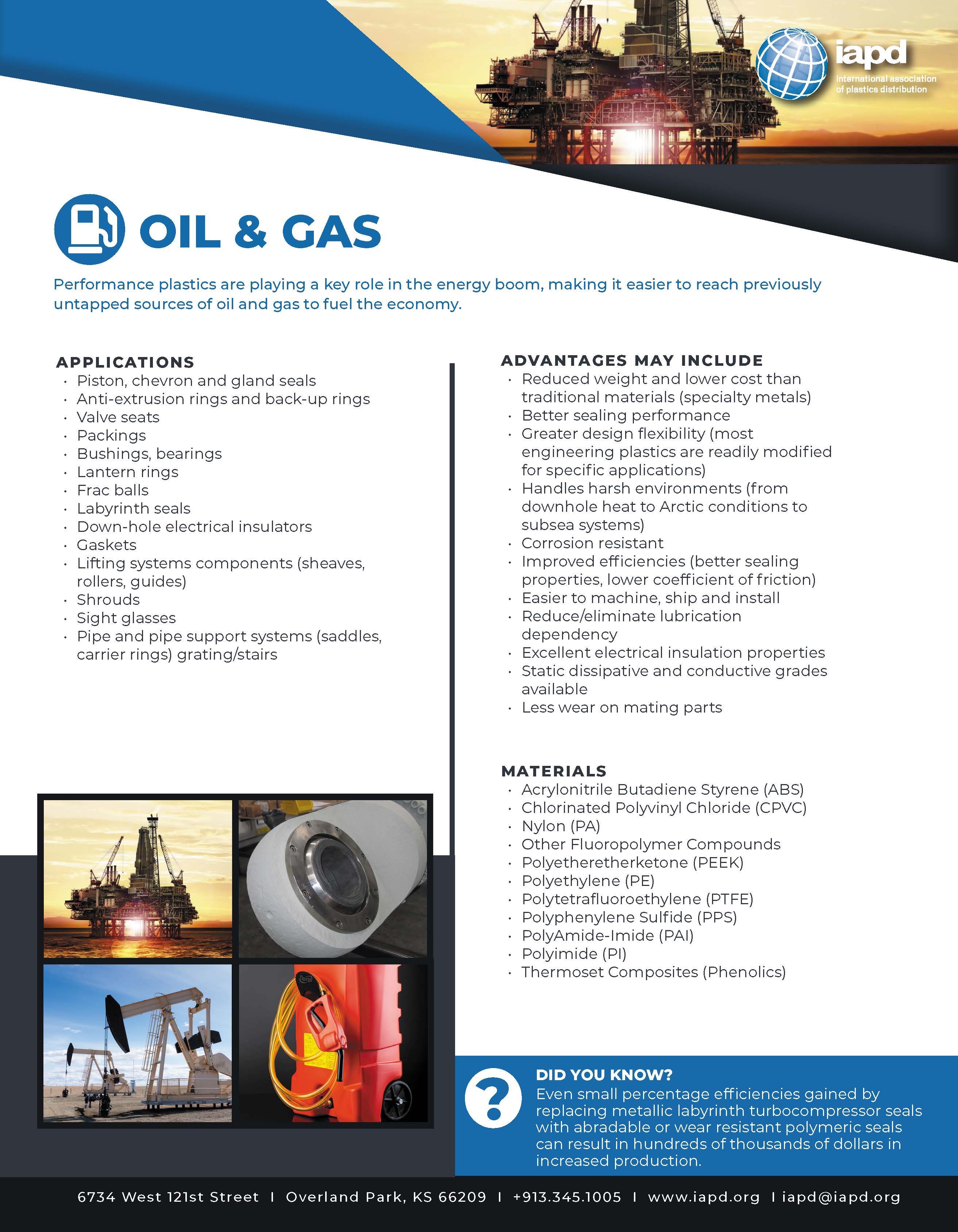 Top 26 Markets for Plastics: Oil and Gas