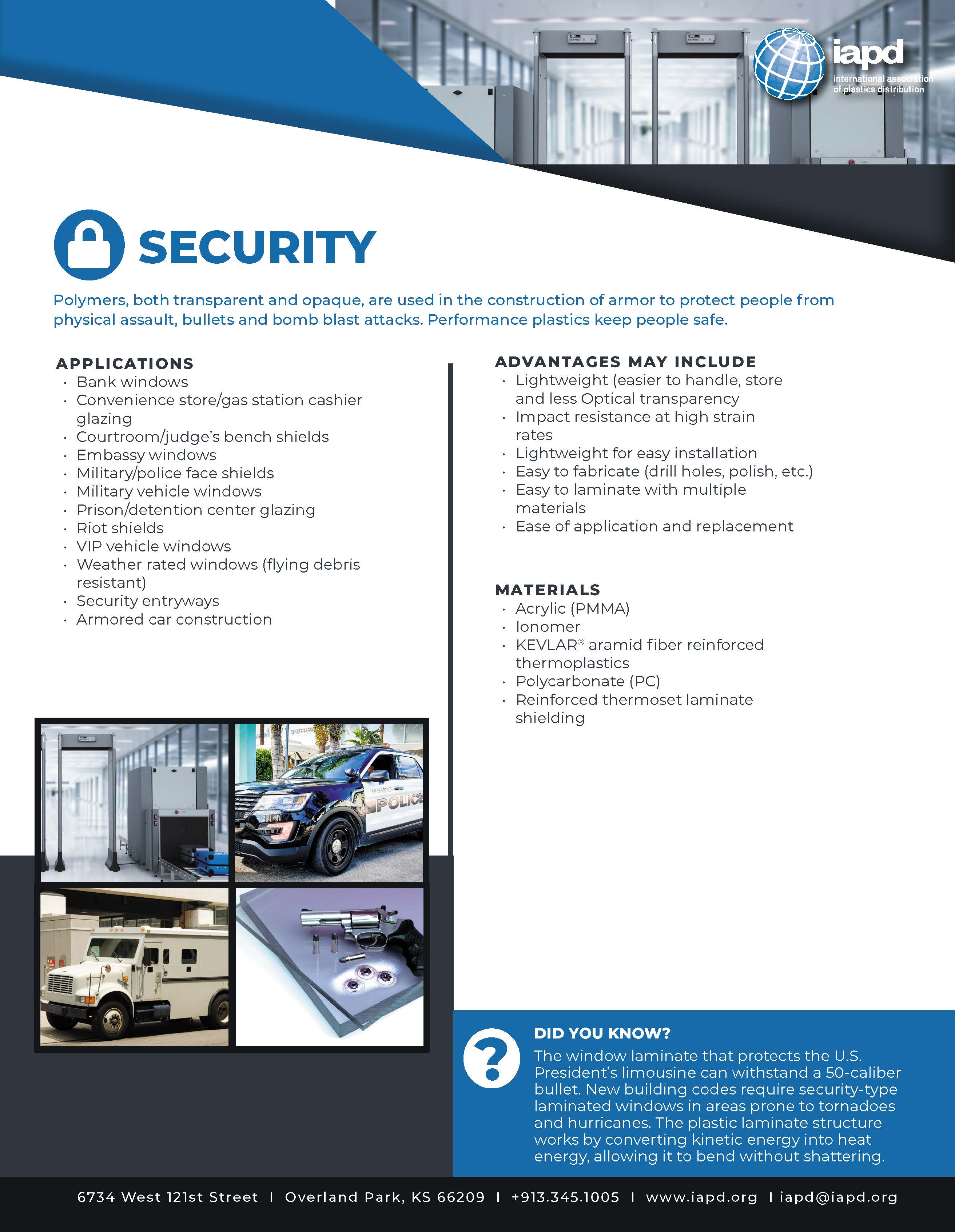 Top 26 Markets for Plastics: Security