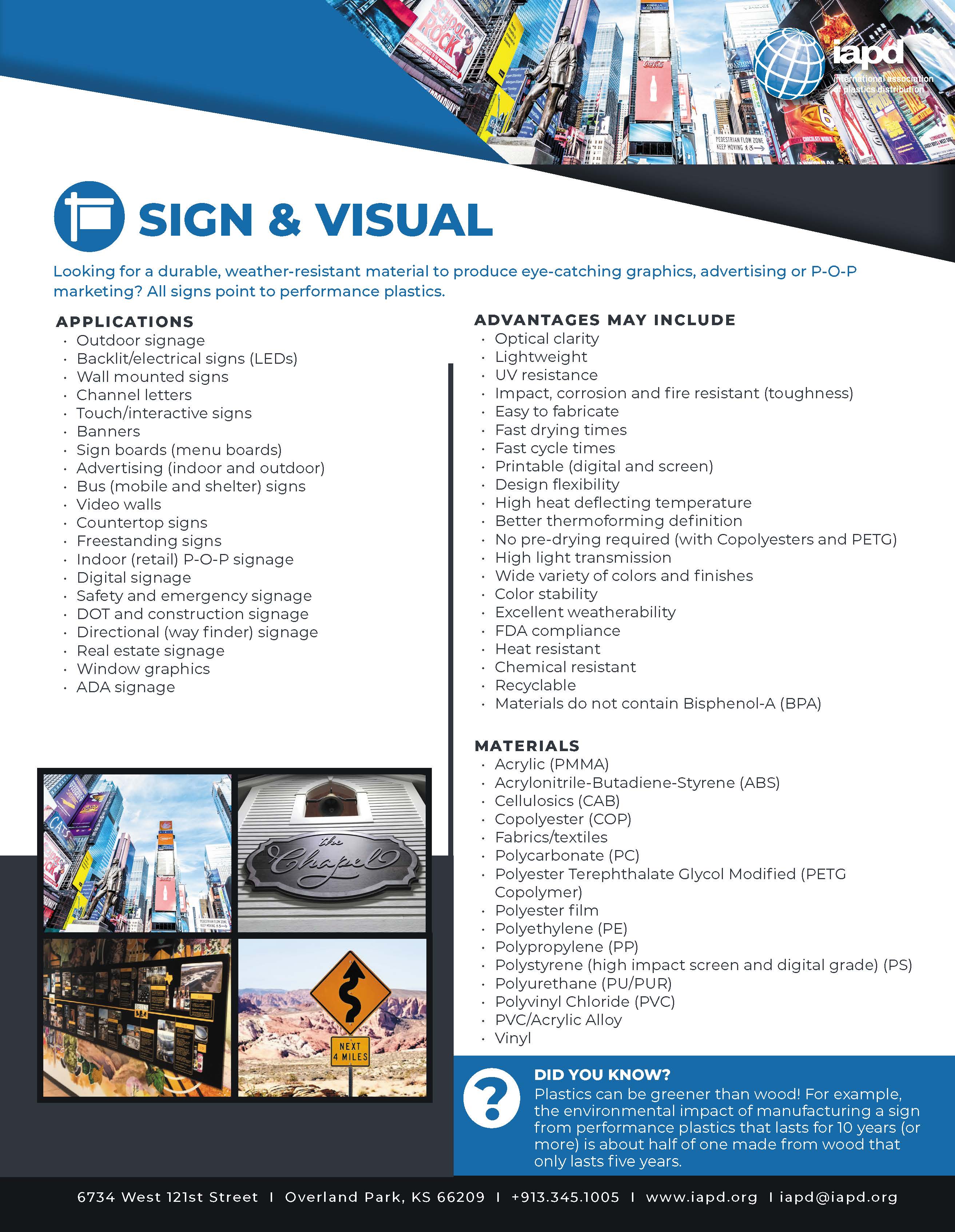 Top 26 Markets for Plastics: Sign and Visual